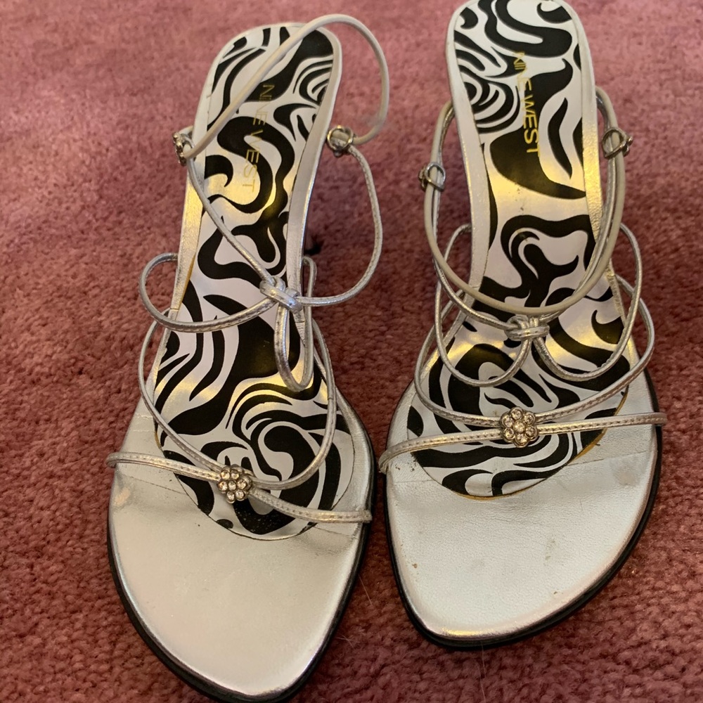 Nine West Silver Dress Sandals